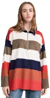 Free People Coastal Stripe Half-zip Pullover In Set Sail Combo