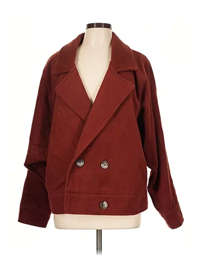 Pre-owned Free People Coat In Burgundy