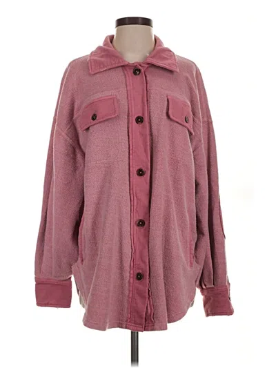 Pre-owned Free People Coat In Burgundy
