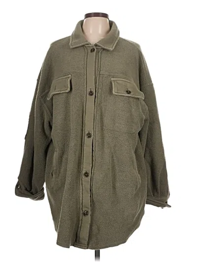 Pre-owned Free People Coat In Green