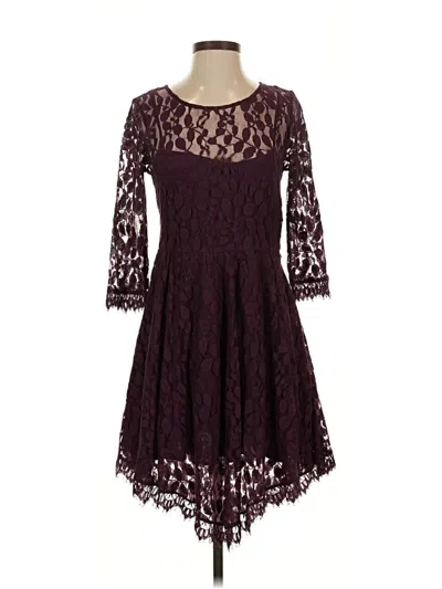 Pre-owned Free People Cocktail Dress In Burgundy