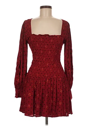 Pre-owned Free People Cocktail Dress In Burgundy