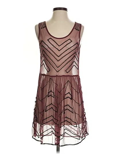 Pre-owned Free People Cocktail Dress In Burgundy