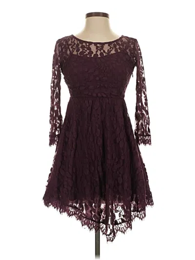 Pre-owned Free People Cocktail Dress In Burgundy