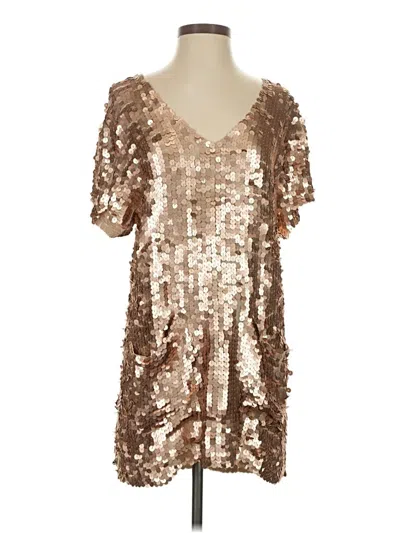 Pre-owned Free People Cocktail Dress In Gold