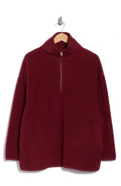 Free People Coco Faux Shearling Pullover Sweatshirt In Red