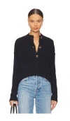 Free People Cocoa Henley Pullover In Black