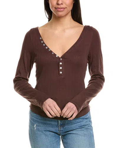 Free People Coffee Chat Top In Brown