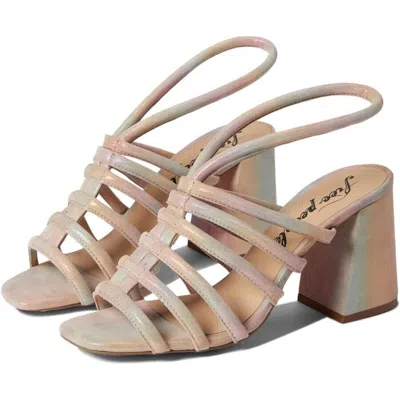 Free People Colette Cinched Heel Women's Us 9.5m Rainbow Metallic Sandal Khd325 In Multi