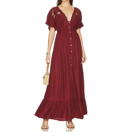 FREE PEOPLE COLETTE MAXI DRESS IN CINNAMON BROWN