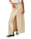 Free People As You Are Corduroy Maxi Skirt In Beige