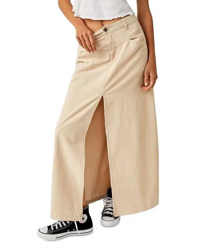 FREE PEOPLE COME AS YOU ARE CORD MAXI SKIRT IN BEIGE