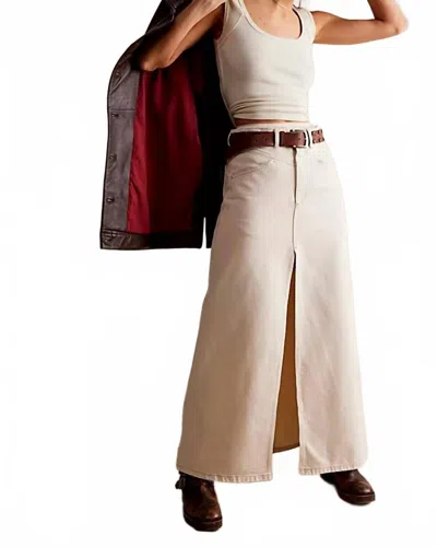 Free People Come As You Are Denim Maxi Skirt In Wisp In Neutral