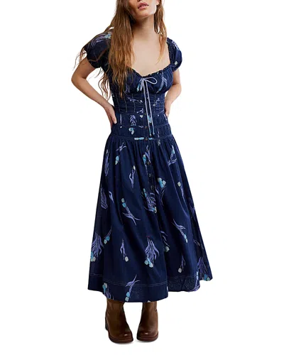 Free People Complete Me Cotton Midi Dress In Blue