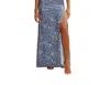 Free People Concrete Jungle Maxi Slip Dress In Stone Blue Combo In Blue