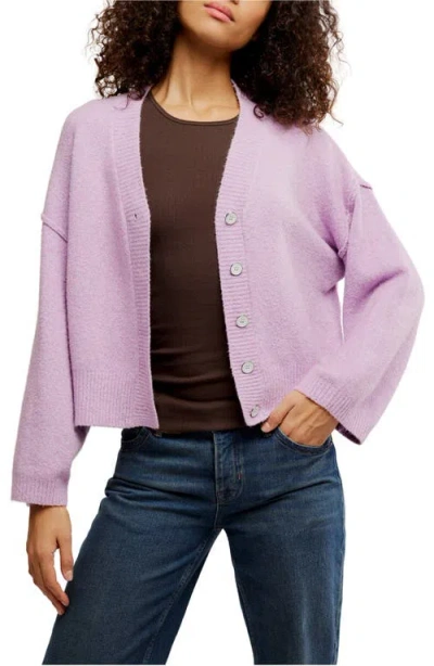 Free People Cool Of The Night Cardigan In Purple