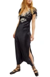 FREE PEOPLE FREE PEOPLE COOPER EMBROIDERED SATIN MAXI DRESS
