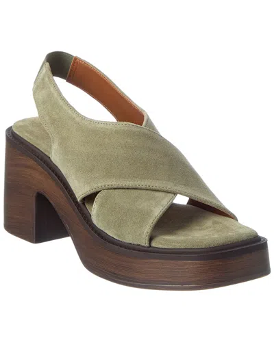 Free People Cora Platform Leather Clog In Green