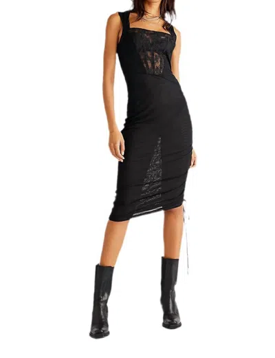 Free People Corset Convertible Mesh Bodycon Dress In Black