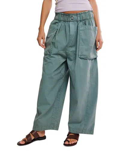Free People Costa Straight Leg Harem Pants In Blue