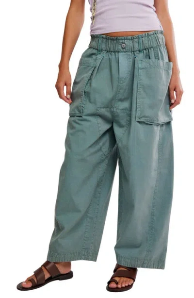Free People Costa Straight Leg Harem Pants In Blue
