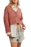 Free People Charlotte Cotton Blend Crop Pointelle Sweater