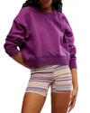Free People Cotton Blend Intercept Pullover In Burgundy