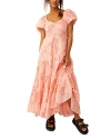 Free People Sundrenched Floral Tiered Maxi Sundress In Pinky Combo