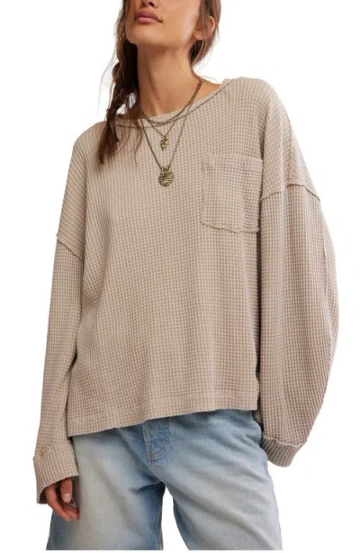 Free People Dawson Pocket Thermal Sweater In Smoothe Stone In Neutral