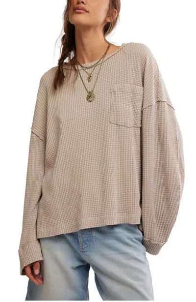 Free People Dawson Pocket Thermal Sweater In Smoothe Stone In Neutral