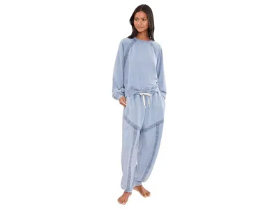 Free People Couch Club Pajama Set In Blue