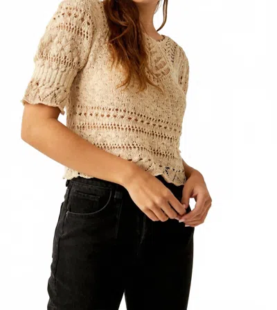 Free People Country Romance Textured Sweater In Sandcastle