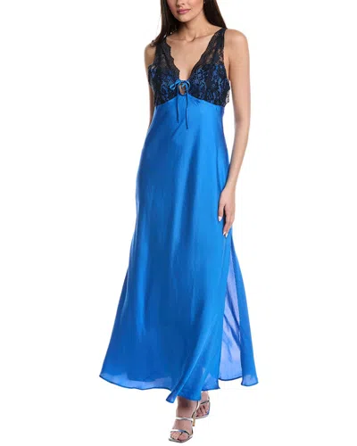 Free People Country Side Lace Trim Nightgown In Campanula Combo