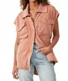 Free People Coza Utility Vest In Cinnabear In Brown