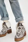 Free People Cozy Jasper Hiker Ankle Boot In Pewter Cozy In Multi