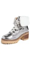 Free People Cozy Jasper Hiker Ankle Boot In Pewter Cozy In Pale Pewter