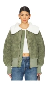 Free People Cozy Up Textured Fleece Cardigan In Crystal Kelp Combo