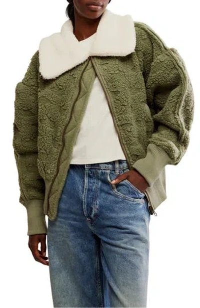 FREE PEOPLE FREE PEOPLE COZY UP TEXTURED FLEECE CARDIGAN