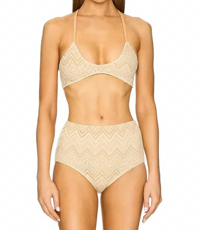 FREE PEOPLE CROCHET MISTY CROP BIKINI TOP IN SAND