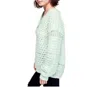 Free People Crochet Wool Blend Pullover Sweater Mint Green In Blue