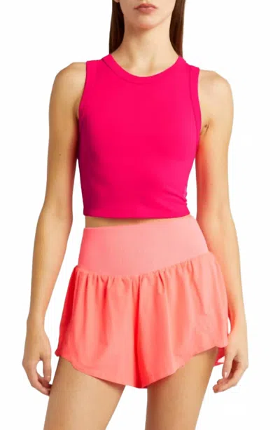 Free People Crop Muscle Tank Top In Electric Sunset In Multi