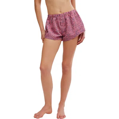Free People Cross My Heart Boxer Shorts In Pink