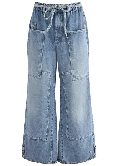 Free People Crvy Outlaw Wide-leg Jeans In Denim