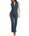 Free People Ring The Alarm Denim Jumpsuit In Blue