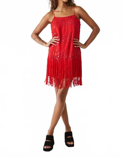 Free People Crystal Clear Mini Dress In Red