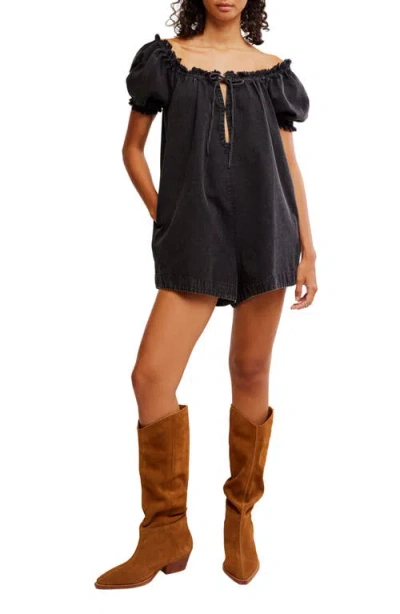 Free People Daisy Denim Babydoll Romper In Star Crossed
