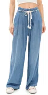 Free People Dakota High Waist Cinched Jeans In Vine