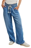 Free People Dakota High Waist Cinched Jeans In Vine