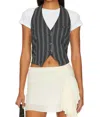 FREE PEOPLE DAKOTA STRIPE VEST IN GREY MULTI