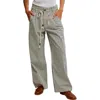 Free People Dakota Stripe Wide Leg Pants In Washed Railroad